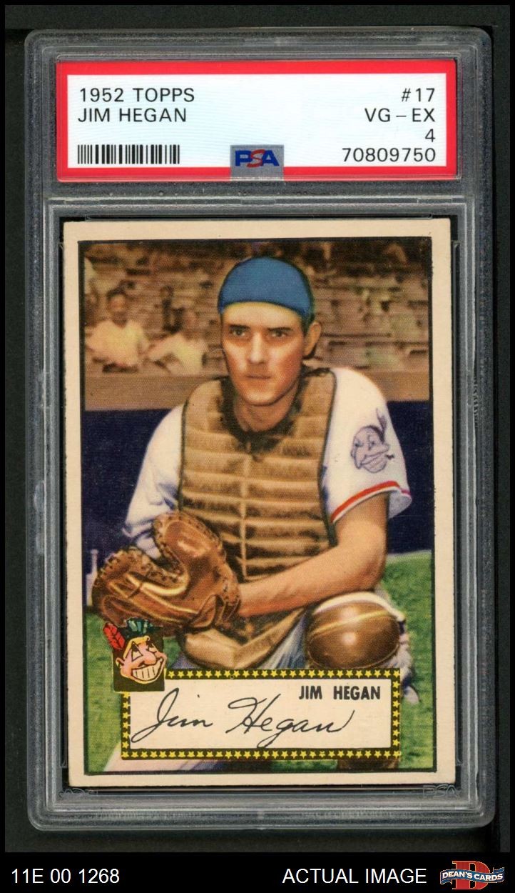 1952 Topps #17 Jim Hegan Indians PSA 4 - VG/EX