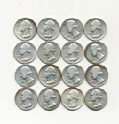 Lot Of 16 Silver US Washington Quarters 1940s