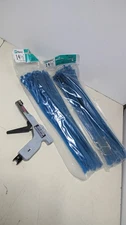 Bundle Working Panduit GS2B Cable Tie Gun & 200 PLT4S-C76 14.5" Aqua Cable Ties