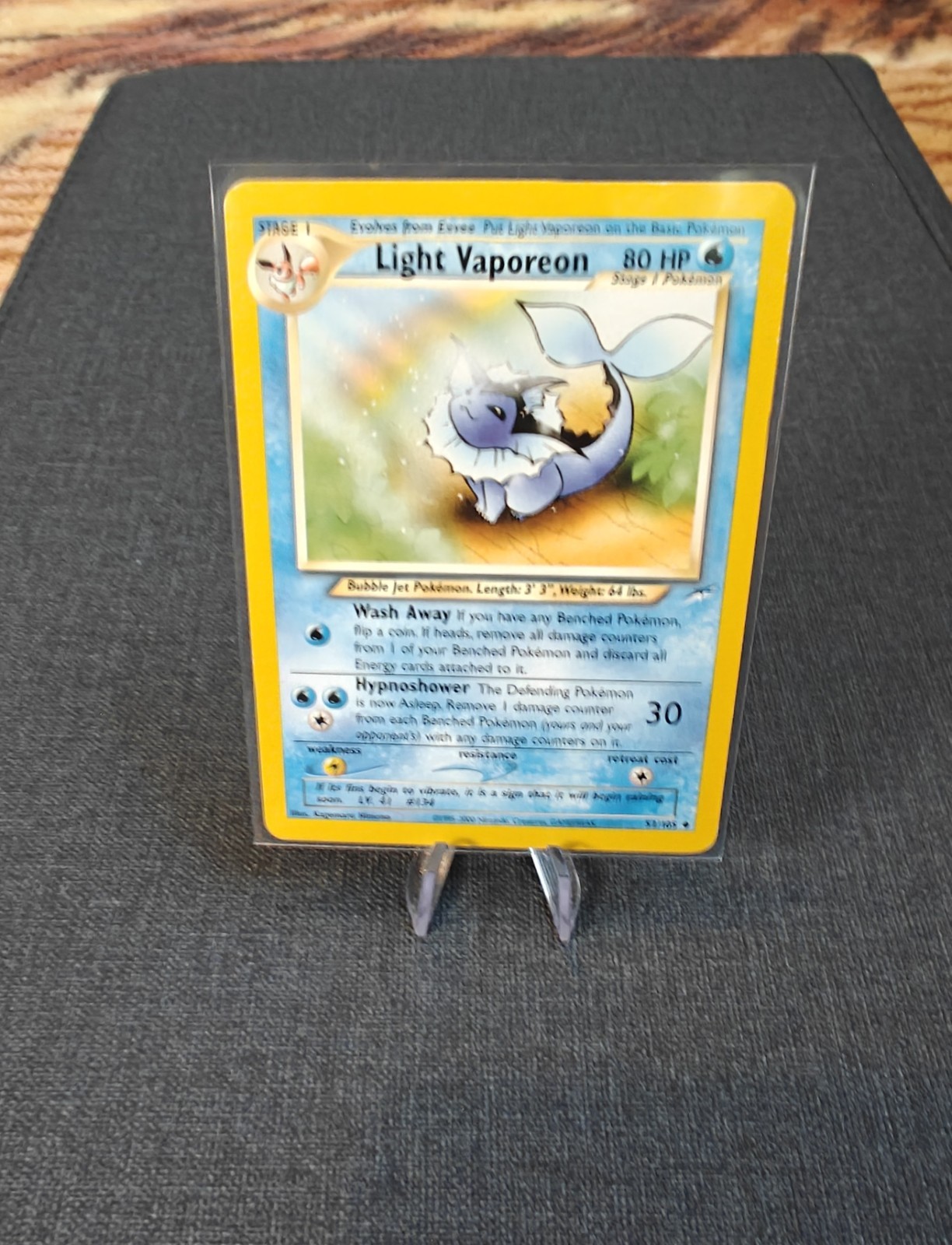 Pokemon Light Vaporeon 52/105 Neo Destiny Card Vintage TCG WoTC