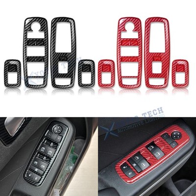 Carbon Fiber Texture Window Lift Switch Panel Overlay Trim Fit Dodge Charger 11+