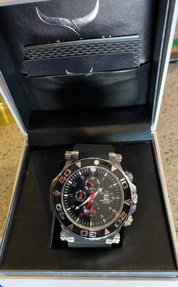 Aquaswiss帆手表男士41G003瑞士机芯100米不锈钢盒 — 第 3/4 张图片