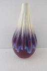 Rookwood Art Pottery 2019 White Purple Blue Drip Glaze Vase Artist Signed
