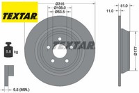 2X Bremsscheibe Textar 92291903 2 Bremsscheiben Hinterachse Hinten