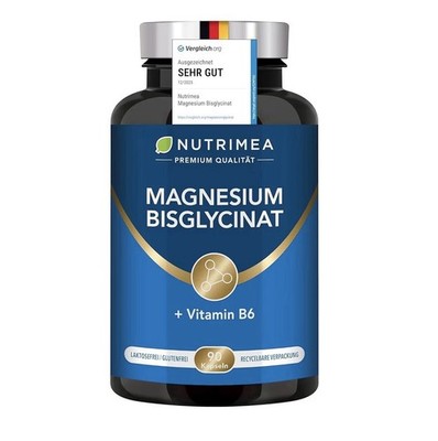 Nutrimea Magnesium Bisglycinat + Vitamin B6 90 Kapseln Vegan 300 mg -