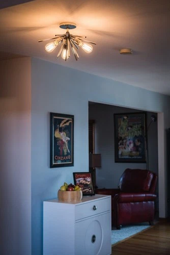 Estelle 6-Light Semi-Flush Mount in Mid-Century Modern and Sputnik Style 14.5 - Picture 6 of 13