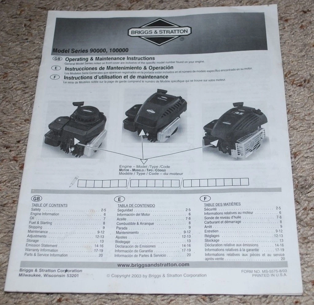 Oil Capacity Briggs Stratton Engines Pages 18 Flip PDF, 47 OFF