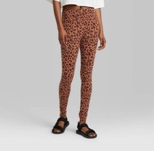Wild Fable Women's High Waisted Classic Leopard Print Leggings Brown