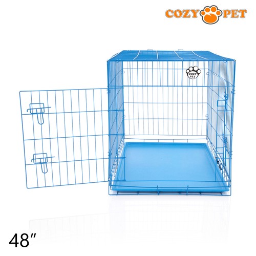 Dog Cage Blue Pink Cozy Pet Puppy Crates Cat Carrier Crate 5 Sizes S M L XL XXL - Picture 223 of 264