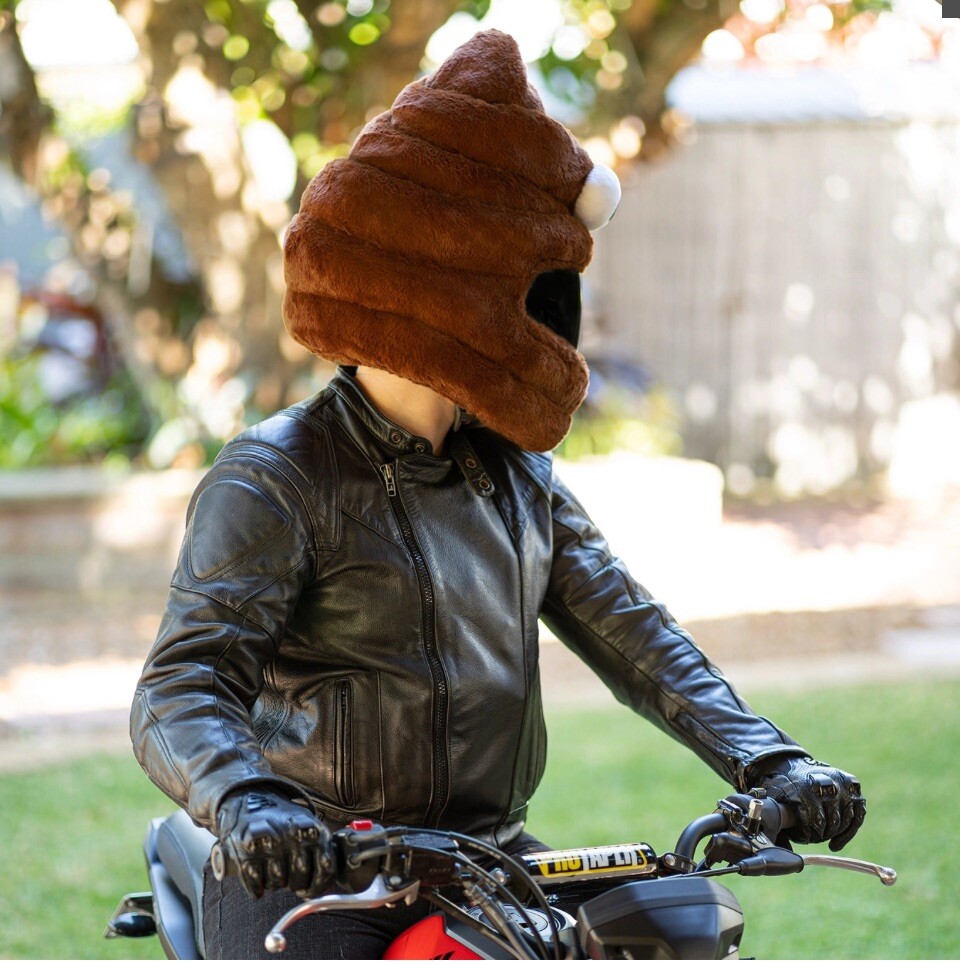 MOTORCYCLE HELMET COVER Poop Emoji