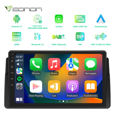 Eonon E46A12S 8Core 6+64GB 9'' Android 13 Car Stereo GPS Radio DSP for BMW E46 M3