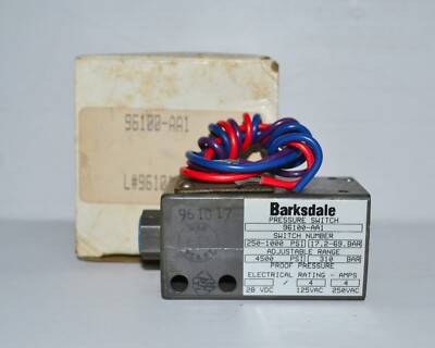 BARKSDALE 96100-AA1-AB PRESSURE SWITCH 250-1000PSI nos