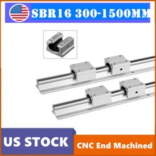 2xSBR16 Linear Rails 300-1500mm Fully Supported Shaft 4PCS SBR16UU Bearing Block