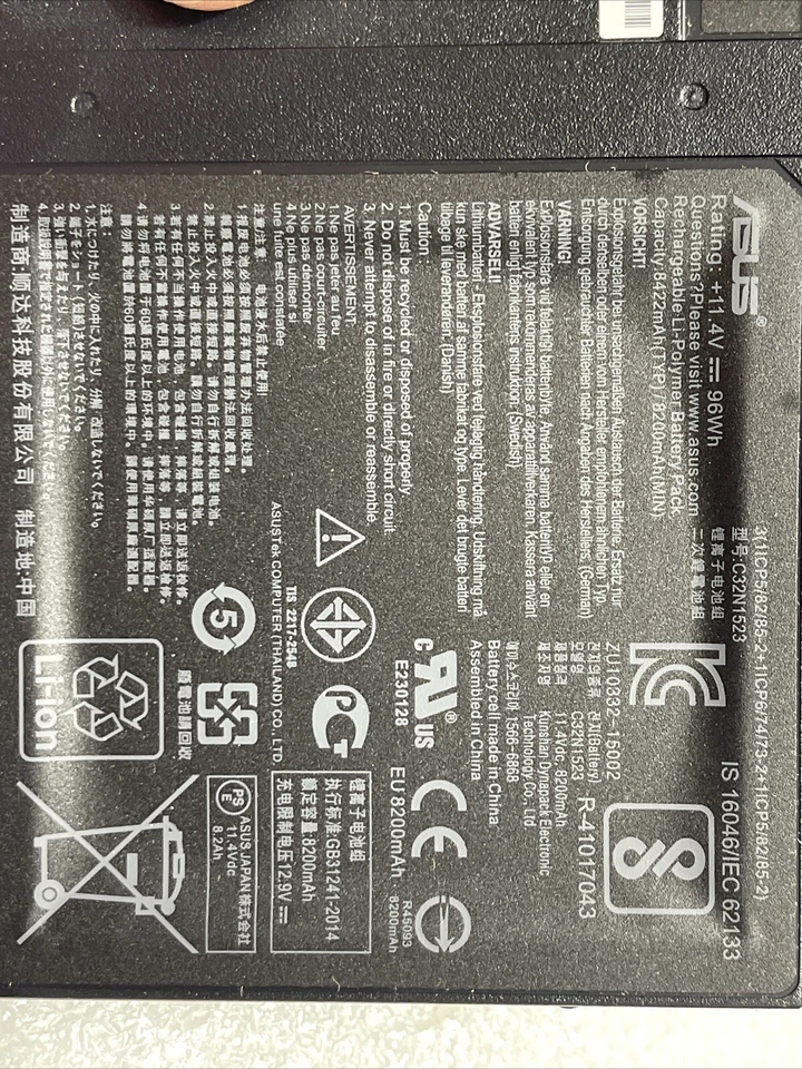 Genuine Asus Zenbook UX501VW Series 15.6 Battery 11.4V 96Wh 8422mAh C32N1523 AS1 - Image 3 of 4
