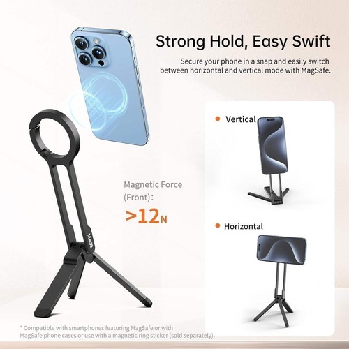 ULANZI MA30 Magnetic Phone Tripod Stand for iPhone - Aluminium Maglock Smartphon - Picture 3 of 7