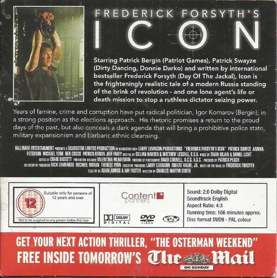 ICON - ACTION ADVENTURE - PATRIK SWAYZE - DAILY MAIL PROMO DVD - Image 2 of 2