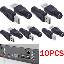 10PCS PS/2 Female to USB Male Converter Connector Adapter for PC Mouses US