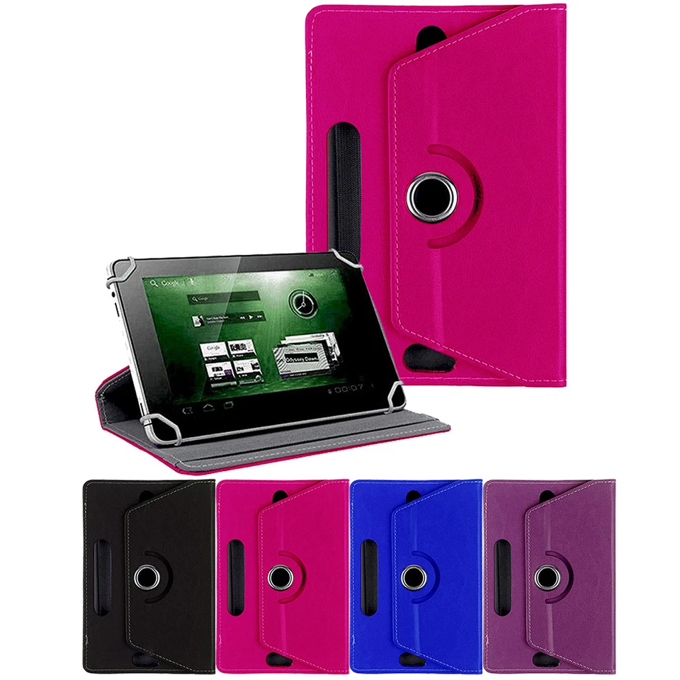 Folio Leather Box Case Cover For Universal Android Tablet PC 10" 10.1" w/ Styus - Image 3 of 4
