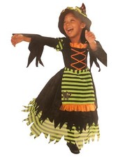 Toddler Girls Colorful Storybook Witch Halloween Costume