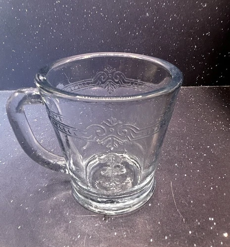 Vtg Anchor Hocking Fire King Sapphire Blue Philbe D handle Mug Coffee Cup