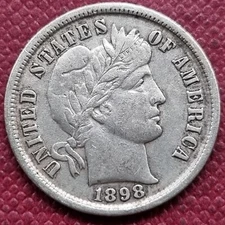 1898 Barber Dime 10c Better Grade VF - XF #79203