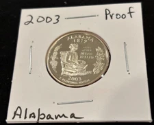 2003 S State Quarter 25 c Alabama Proof Single  Coin
