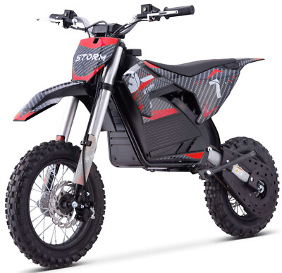 Storm Kids 1200w 48v Electric Dirt Bike 12/10 Red- Self Assembly