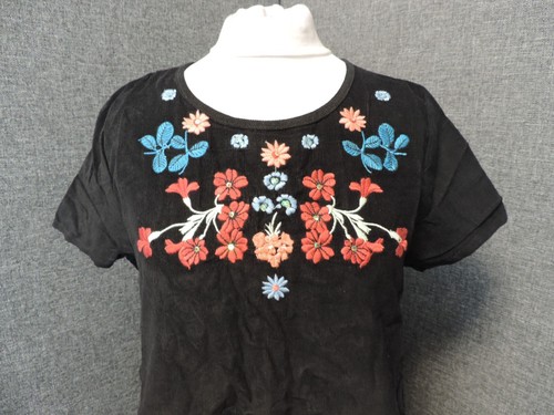 Yumi Floral Embroidered Trim Corduroy Dress Black Age 13/14 LN121 AA 07 - Picture 2 of 6