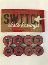 8pcs 608-2RS Skate Bearings 8pcs, 8x22x7mm - SWITCH / Crimson no grease