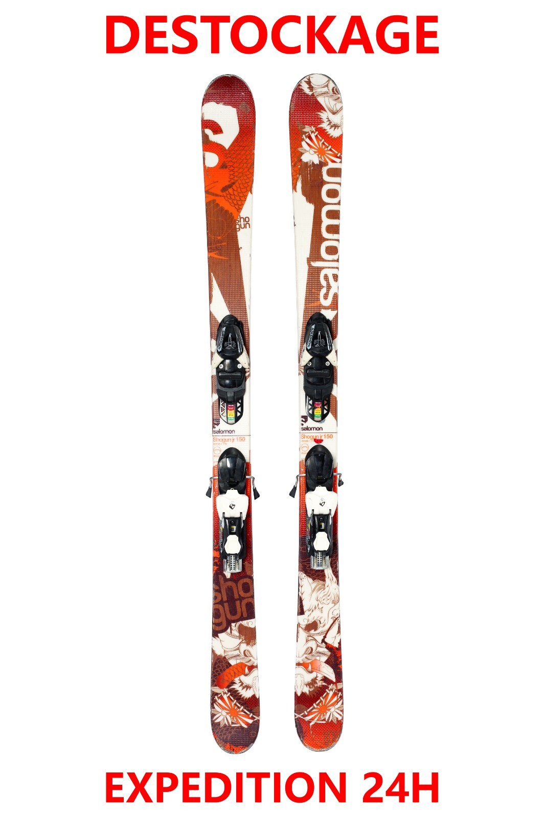 Ski Usati SALOMON "SHOGUN" Taglia: 140 Cm = 1 Metro 40 + Fissaggi.