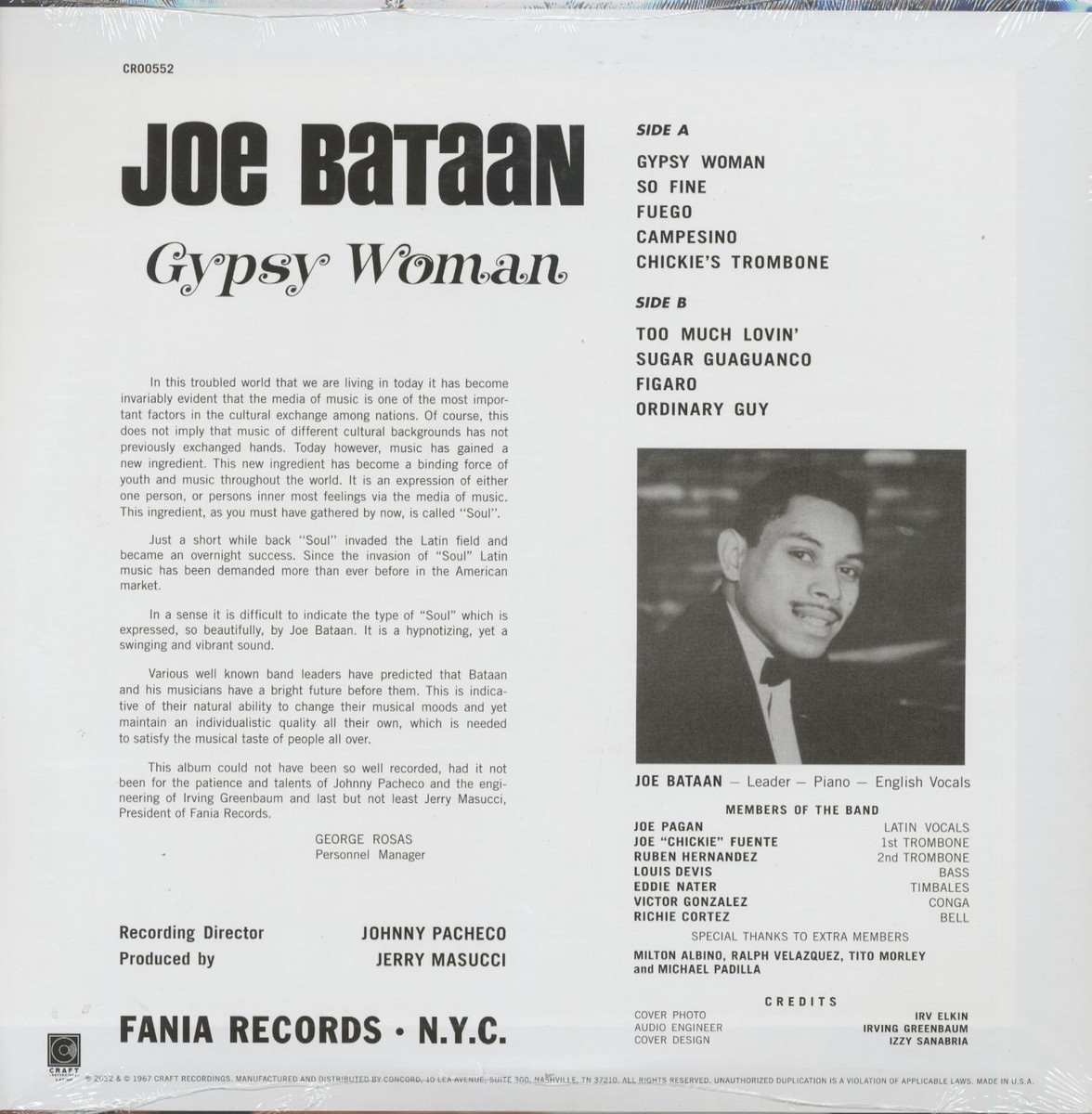 米LP Joe Bataan Gypsy Woman CR00552 Craft Recordings, Cr /00260 Gypsy Woman (180g LP) – Craft Recordings