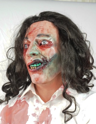 Gory Evil Woman Halloween Mask scary rise Possessed Demonic Dead Girl - Picture 2 of 9