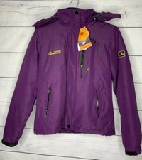 Moerdeng Mountain Jacket Detachable Hoodie Size S Womens Purple 