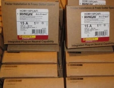 10 x SQUARE D HOMELINE HOM115PCAFI   15A PLUG ON NEUTRAL ARC-FAULT AFCI NEW