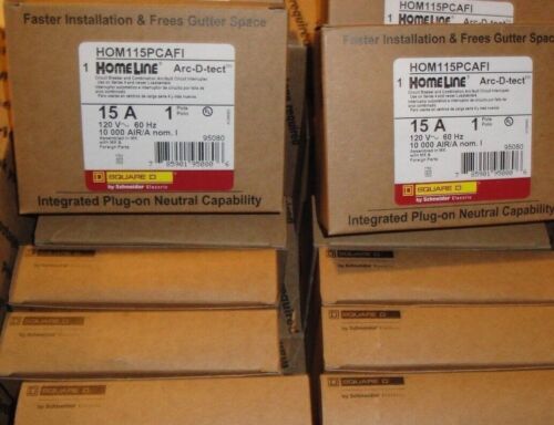 10 x SQUARE D HOMELINE HOM115PCAFI 15A PLUG ON NEUTRAL ARC-FAULT AFCI NEW
