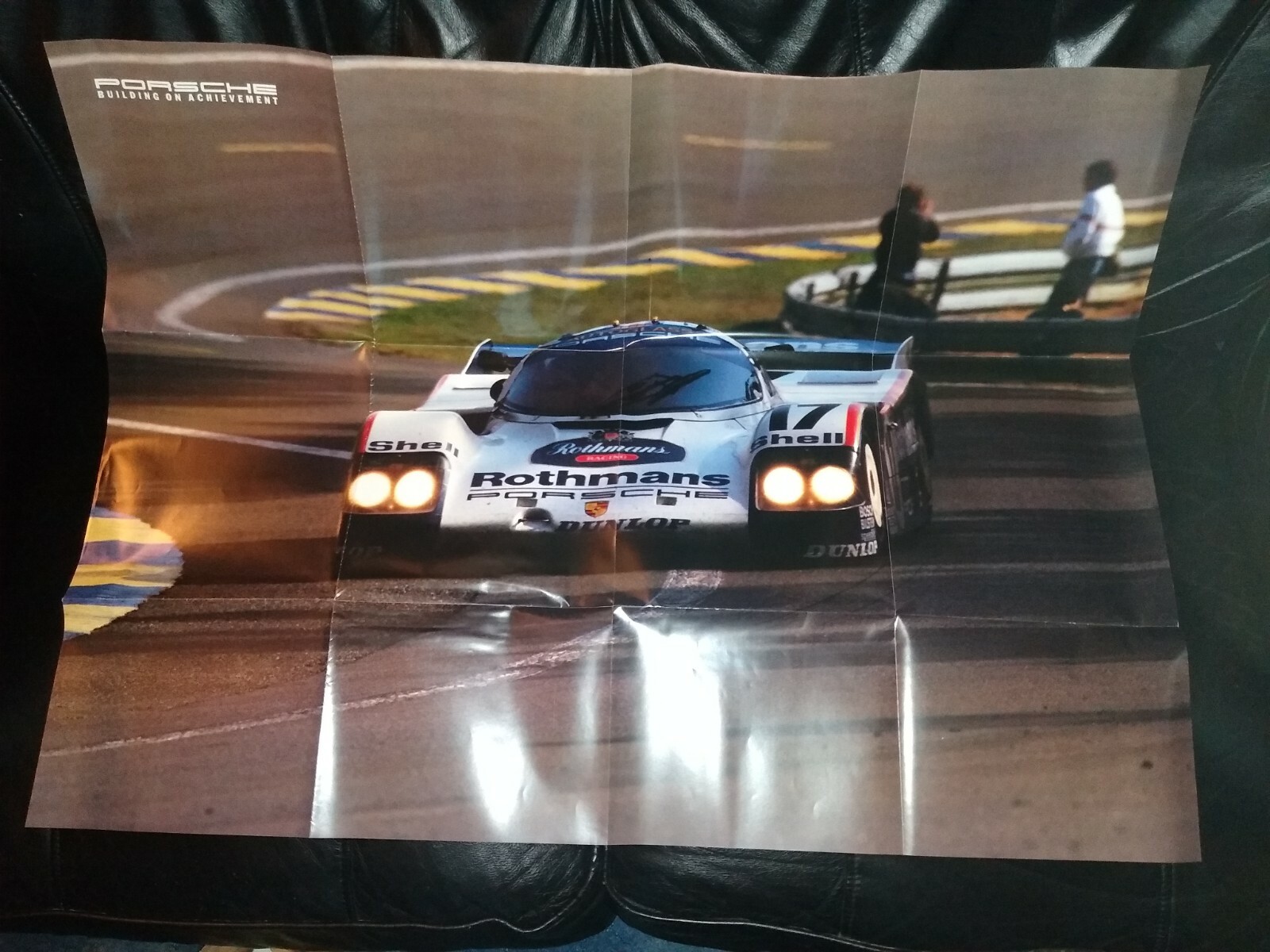 Porsche UK Range Sale Brochure 1988 - Fold Out Poster LeMans 24hr Race