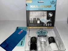 Pueen Nail Stamp Fun Kit 12 Unique Design Patterns Art at Your Fingertips *NEW*