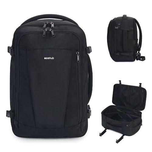 Travel Backpack 18x14x8 Spirit Airlines Personal Item 18 inch underseat Black-image