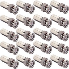 20x BNC Twist Male Connector Adapter for RG6 Coaxial Surveillance Cable CCTV 1h7
