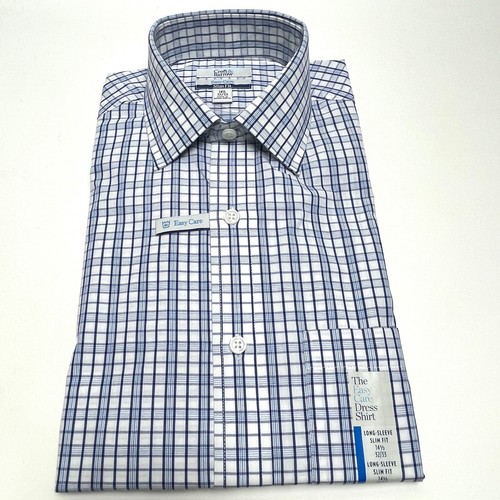 NWT CROFT & BARROW Men's Blue White Plaid Checks Dress Shirt 14.5 32/33 Small - Picture 5 of 5