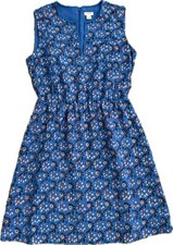 Women's J. Crew Dress Size 4 Blue Floral Sleeveless Knee Length NEW