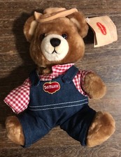 Del Monte Brawny Teddy Bear Plush Sitting 9" Vintage 1985 Dakin