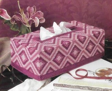DIAMOND TISSUE BOX COVER HOME DECOR PLASTIC CANVAS PATTERN INSTRUCTIONS