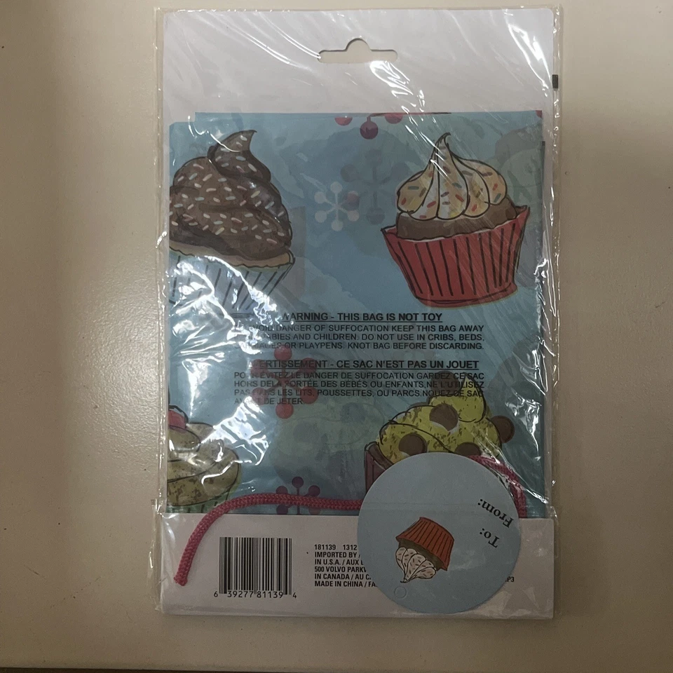 Bolsa de regalo Voila Giant 36 pulgadas x 44 pulgadas (91 cm x 111 cm) cupcakes nueva con etiquetas Foto 3 de 3