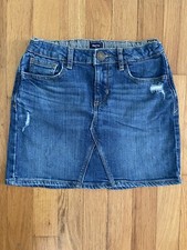 Gap Kids Blue Denim Jean Skirt Girls Youth 10  adjustable waist