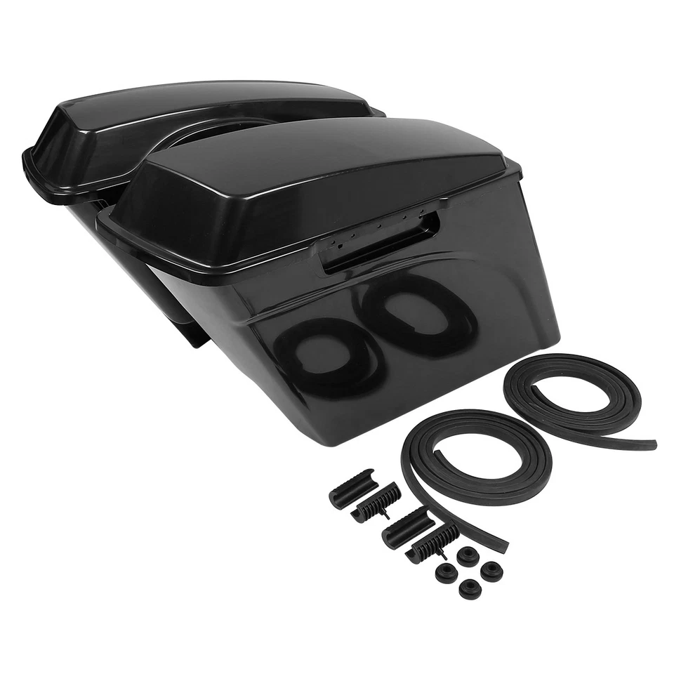 Alforjas duras extendidas de 5" con tapas aptas para Harley Touring 1993-2013 Foto 2 de 4