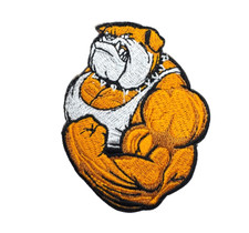 Bulldog Fitness Gym Muscle Animal Patch Embroidered Iron On Patch