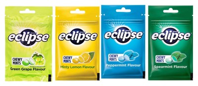 Lots of 4 Wrigley's Eclipse Chewy Mints Candy mint candies 45g spearmint lemon