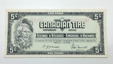 1974 Canadian Tire 5 Cents Circulated Banknote CTC Gas Bar Cash Bonus E124