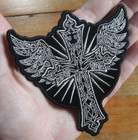 Religious Cross Wings Motorcycle Biker Punk Tattoos Iron On Vest Jacket Patch — photo 2
